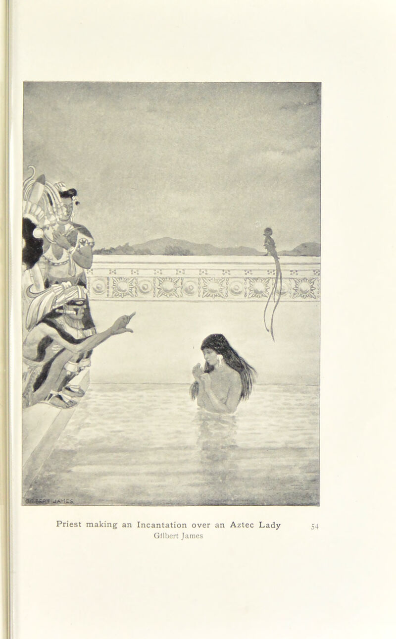 Priest making an Incantation over an Aztec Lady 54 Gilbert James