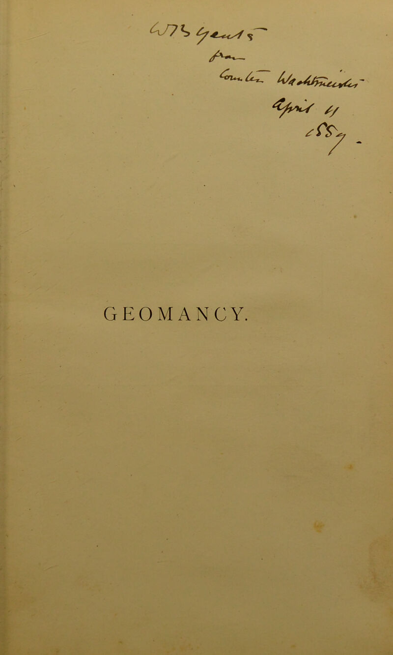 GEOMANCY.