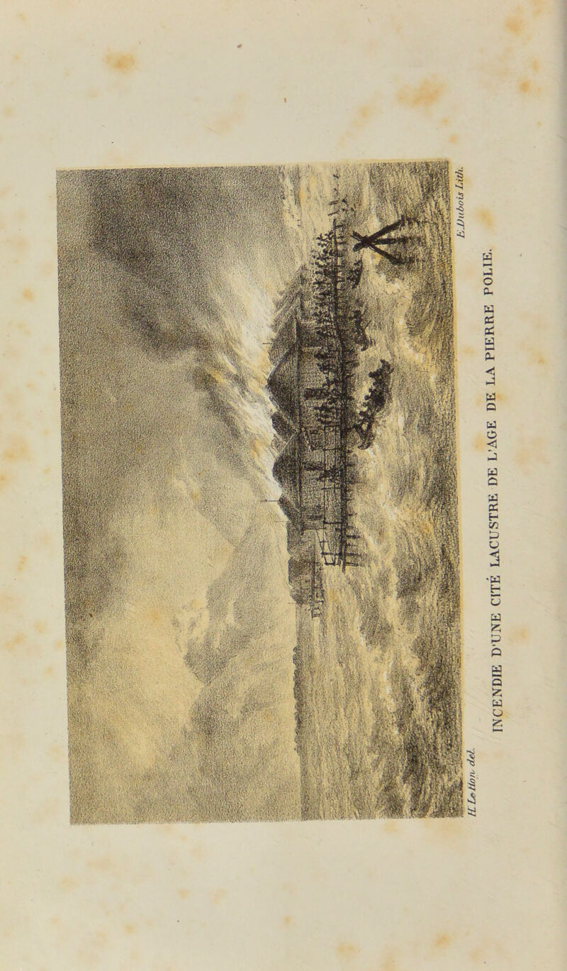 INCENDIE D’UNE CITÉ LACUSTRE DE L’AGE DE LA PIERRE POLIE