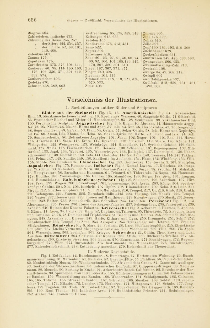 65G Zagros Zwölfzahl. Verzeichniss der Illustrationen. Zagros 404. Zahlzeichen, indische 453. Zähmung der Rosse 254, 257. „ der Stiere 122, 254, 257. „ der Tliiere 62, 69, 101, 110, 409. Zaleukus 507. Zamna 174. Zapoteken 174. Zarathustra 375, 376, 404, 411, Zauberer 46, 98, 114, 160, 163, 176, 196, 330, 371, 391, 412, 532, 574. Zauberzeichen 493. Zedekia 470. Zehnten 458, 582, 602. Verzeichniss der Illustrationen. I. Nachbildungen antiker Bilder und Sculpturen. Bilder ans der Steinzeit: Fig. 15, 16. Amerikanische: Fig. 84. Irokesisches Bild. 13. Mexikanische Feuerbereitung. 19. Mord eines Weissen. 40. Säugende Göttin. 71. Götterbild. 85. Spanischer Bischof und Ritter. 94. Menschenopfer. 95 — 98. Sculpturen. 99. Yukatamscb.es Bild. 100. Peruanische Sculptur. Aegyptische: Fig. 3, 4. Khem. 10. Abraxas. 14. Hämmernde Aegyp- ter. 24. 25. Nisem. 26. Ma. 36. Horus und Apap.37. Isis. 43. Nut. 46. Harpokrates. 47. Todtengericht. 48. Sepu und Taur. 49. Sefekh. 53. Ptah. 54. Osiris. 57. Sokar-Osiris. 58. Isis, Horus und Nephthys. 59. Pa. 60. Amon, Isis, Khons, 63. Heka. 64. Sokar-Osiris. 68. Harfe. 70. Thaud und Isis. 74. Sati. 79. Sonnenscheibe. 80. Betrunkener Aegypter. 101. §asu. 102. Neger. 104—110. Bes. 111. Horus. 114. Ackerbau. 115. Säen. 116. Ernte. 117. Dreschen. 118. Fleischer. 119. Stiere. 120. Küche. 121. Weingarten. 122. Weinpresse. 123. Weinkrüge. 124. Glasbläser. 125. Syrische Gelasse. 126. Gast- mahl. 127. Musik. 128. Fischerstechen. 129. Reiseart. 130. Schleuder. 131. Bogenspanner. 132. Mili- tärchef. 133. Jagd. 134. Weberei. 135. Wasserträger. 136. Ballspiel. 137. Damenspiel. 138. Ueber- schwemmung. 139. Khethiter. 140. Kefa. 141.Khethiter. 142. Sairtana. 143. Taanaua. 144, 145.Takhari. 146. Prinz. 147, 148. Schilfe. 149, 150. Kaufleute im Auslande. 151. Haus. 152. Windfang. 153. Villa. 154. Stühle. 244. Bundeslade. Chinesische: Fig. 157. Bronzevase. 158. Inschrift. 163. Stadtplan. Japanische: Fig. 175. Romanseite, indische: Fig. 5. Gomad-Iswara. 17. Krischna. 20. Durga. 22. Wischnu. 30. Mahadeva. 32. Meru. 33. Bhavani-Parvati. 35. Durga. 38. Ysodha. 41. Mahakali. 45. Matsyavatara. 50. Garudha und Hanuman. öl.Trimurti. 67. Thierkreis. 73.Rania. 103. Hanuman. 178. Buddha. 183. Yaman-daga. 184. Ganesa. 185. Mannlöwe. 186. Durga. 188. Siva. 191. Lingam. 192. Himmelskarte. Babylonisch-assyrische: Hg. 195. Susianer. 196. Ackerbau. 197. Hirt. 198. Frau. 199. Wagen. 200. Löwenkampf. 201. Sonnenauge. 202. Assur. 203. König. 204. Sperber- köpfiger Genius. 20 j. Nin. 206. Inschrift. 207. Opfer. 208. Himmelskarte. 209. Nebo. 210. Istar. 211. Nirgal. 212. Sperber u. Sphinx. 213. Vul. 214. Merodach. 216. Tempel. 217. Ur. 218. Grab. 219.Urukh. 220. Gefangene. 221. Frauen. 222. Merodach-iddin-akhi. 223. Festung. 224. Mosaik. 225. Tempel. 226. Vezier. 227. Reisewagen. 228. Frauen auf Maulthieren. 229. Kriegswagen. 230. Musik. 231. Feuer- opfer. 232. Reiter. 233. Sennacherib. 234. Schreiber. 245. Israeliten. Persische: Fig. 112, 113. Ahuramazda. 235. Perser.236. Ruine des Nerxes-Palastes.237. Felsengräber. 238.Panzerreiter. 239. Ardesir. 240.Ruinen des Khosro-Palastes. Griechische: Fig. 2. Ackerbau. 6. Hermes. 7. Apollon. 9. Münze. 11. Aeon. 34. Pallas. 39. Hera. 42. Daphne. 44. Tritonen. 65. Thierkreis. 72. Sisyphos, Ixion und Tantalos. 75,76, 78. DemeterundTriptolemos. 81. Bacchus und Demeter. 246. Schmiede. 247. Dio- nysos. 248. Arkesilas von Kyrene. 249. Harfe, Kithara und Lyra. 250. Drommete. 251. Schiff. 252. Schuhmacher. 253. Tempel des Zeus. 254. Akropolis. 255. Trinkgelage mit Hetären. 256. Frau am Stickrahmen. Römische: Fig. 8. Mars. 23. Fortuna. 28. Lare. 66. Planetengötter. 215. Etruskische Sculptur. 257. Lucius Verus und die jüngere Faustina. 258. Wohnhaus. 259. Villa. 260. Via Appia. 261. Wasserleitung. 262. Seehafen. 263. Krieger. Schweden : 21. Odhin, Thor, Freyr und Loki. Aus dem Mittelalter: 264. Christus als Orpheus. 265. Attila. 266. Bücherabschi-eiber. 267. An- gelsachsen. 268. Kirche in Sievering. 269. Bauern. 270. Bauerntanz. 271. Frachtwagen. 272. Regens- burgerhof. 273. Wien. 274. Dürrenstein. 275. Instrumente der Minnesänger. 276. Buchdruckerei. 277. Kalenderholzschnitt. 278. Entdeckung Amerikas. 279. Holzschnitt aus Theuerdank. II. Moderne Gegenstände. Fig. 1. Botokuden. 12. Buschmänner. 18. Bumerangs. 27. Hottentoten-Wohnung. 29. Busch- mann-Zeichnung. 31. Marienbild. 51. Merhaka. 52. Basuto-Hütte. 55. Pfahlbau. 56. Papua-Schnitzbild. 62. Monbuttukönig Münsa. 69. Wanderschmiede. 77. Afrikanisches Canot. 82. Canoe mit Auslieger. 83. Seekarte der Südsee-Insulaner. 86. Indianischer Kopfputz. 87. Chippeway-Krieger. 88. Medicin- mann. 89. Mounds. 90. Festung in Kuzko. 91. Ackerbautreibende Californier. 92. Bewohner der Mar- shall-Inseln. 93. Spinnende Frau in Neu-Mexiko. 155. Höhlenwohnungen in China. 156. Felsencolosse zu Bamian. 159. Wasserleitung aus Bambu. 160. Wasserräder. 161. Schlafgemach. 162. Chinesen. 164, 165. Thürme. 166. Strasse in Canton. 167. Schuster. 168. Musiker. 169. Soldat. 170. Japani- scher Tempel. 171. Mikado. 172. Lancier. 173. Herberge. 174. Mittagessen. 176. Schule. 177. Jong- leurs. 179. Tagalen. 180. Toda. 181. Toda-Hütte. 182. Toda-Tempel. 187. Dzaggernath. 189. Rendzit- Sin. 190. Rani Tsenda. 193. Indischer Arzt. 194. Buddhistische Priester. 241. Beduiueulager. 242. Araber. 243. Frauen im Harem. Zeitrechnung 85, 175, 259, 343. Zeitungen 613, 635. Zeloten 465. Zendavesta 376, 413, 431. Zeno 522. Zepter 502. Zerovanes 410. Zeus 20 — 23, 27, 41, 50, 68, 74, 89, 92, 106, 107,108,126, 145, 170, 207, 380, 501, 510. Ziegel 167, 367, 371, 377. Ziegen 240, 326. Zigeuner 101, 115. Zimmerleute 118, 119, 121, 328, 470, 533. Zimri 403. Zin-mu 305. Zipa 176, 177. Zonak 410. Zölle 592. . Zopf 160, 161, 193, 210 308. Zuchthäuser 629. Zuckerfabriken 631. Zunftwesen 249, 476, 533, 593. Zwangsehen 266, 435. Zweiundzwanzig-Zahl 213. Zweizahl 106. Zwerge 34, 49, 208, 212. Zwingli 607. Zwölftafelgesetze 537. Zwölfzahl 212, 259, 261 461, 493, 502. ❖