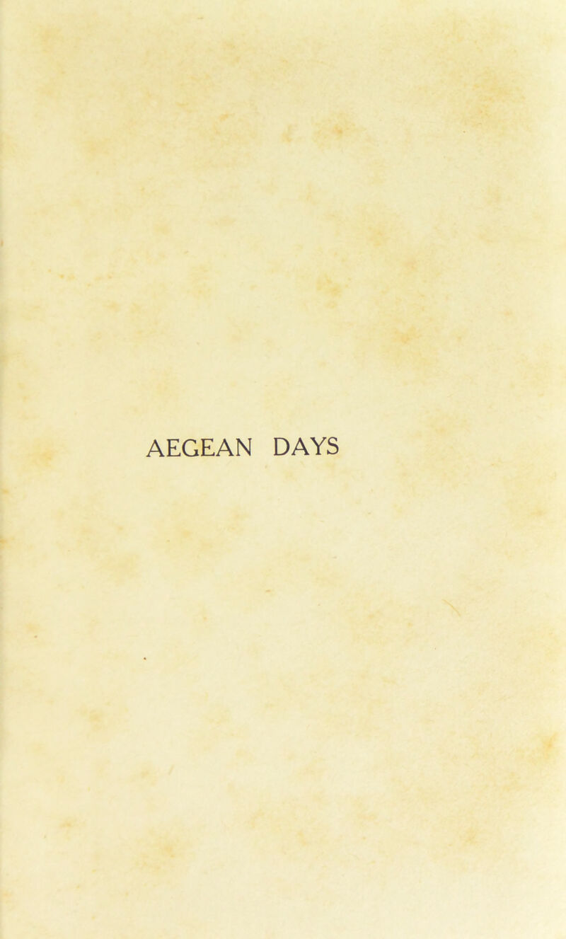 AEGEAN DAYS