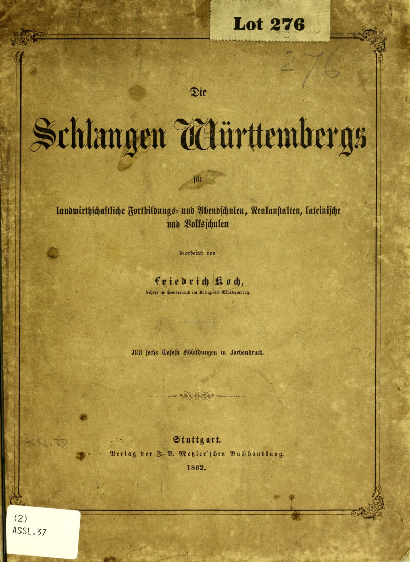 für lanbintr^f^aftli^c gorMbmtgfc unb ^benbfdjitku, ^calanftaXtcu, lateinifdje unb Stollsfdjukn bearbeitet öon fr i c fo r i d) Mod), Setyrtr in ©onbevimd) im ßBni!jr«i<$ 2Bürttemierg. 31tit fecfjs iEafcfn ÄGGifbunacn tn rfarßenbrucG. 0tuttgart. Verlag ber 3--33. Sftefcler’fdjett ©uc{)f)anblung. 1862.