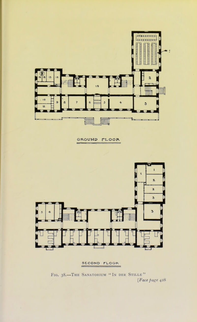 GROUND rLOOR SECOND FLOOR Fig. 38.—The Sanatorium “In der Stille” [Face page 428