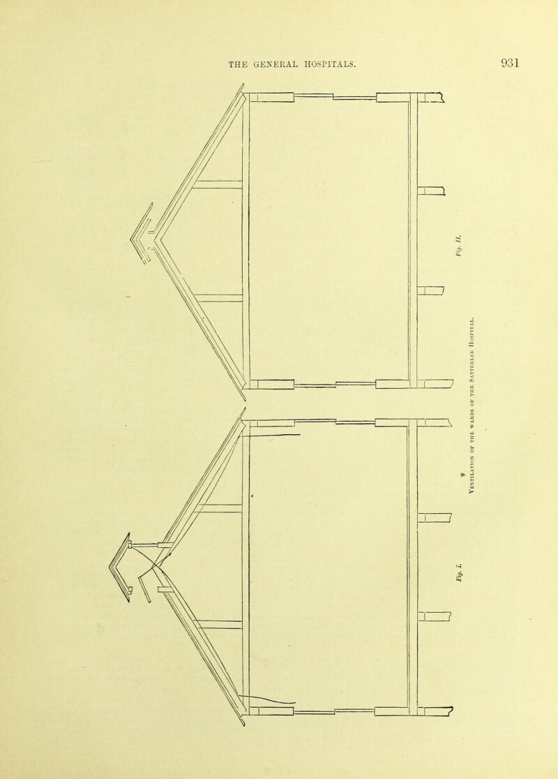Ventilation of tiie wards of tiie Satterlee Hospital.