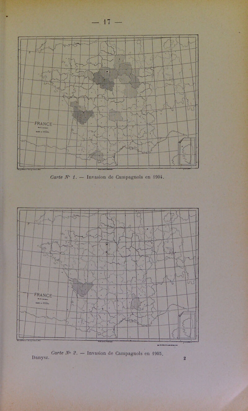 Carte N« 2. — Invasion de Campagnols en 1905. Danysz. 2