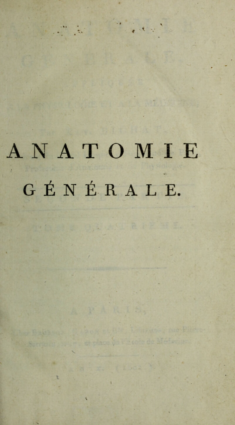 ANATOMIE I GÉNÉRALE.