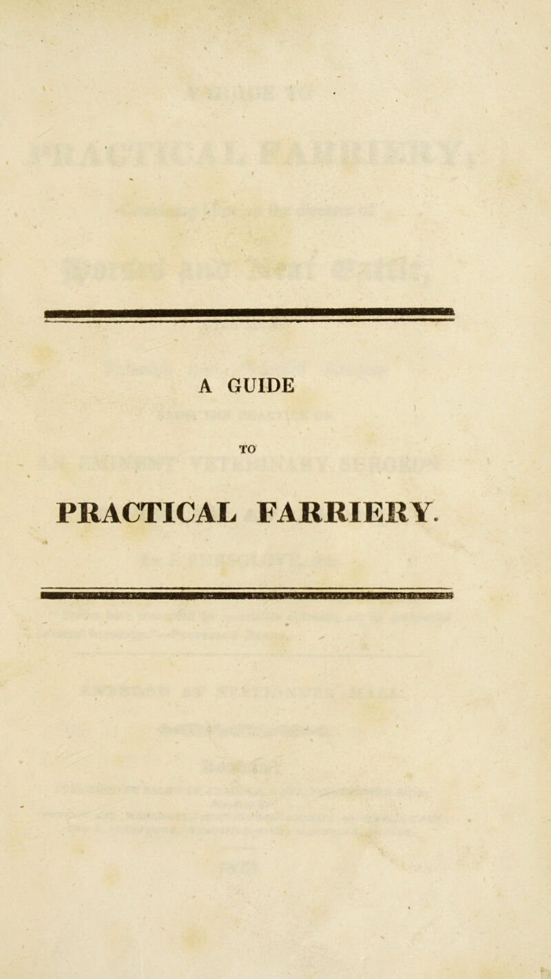 A GUIDE TO PRACTICAL FARRIERY
