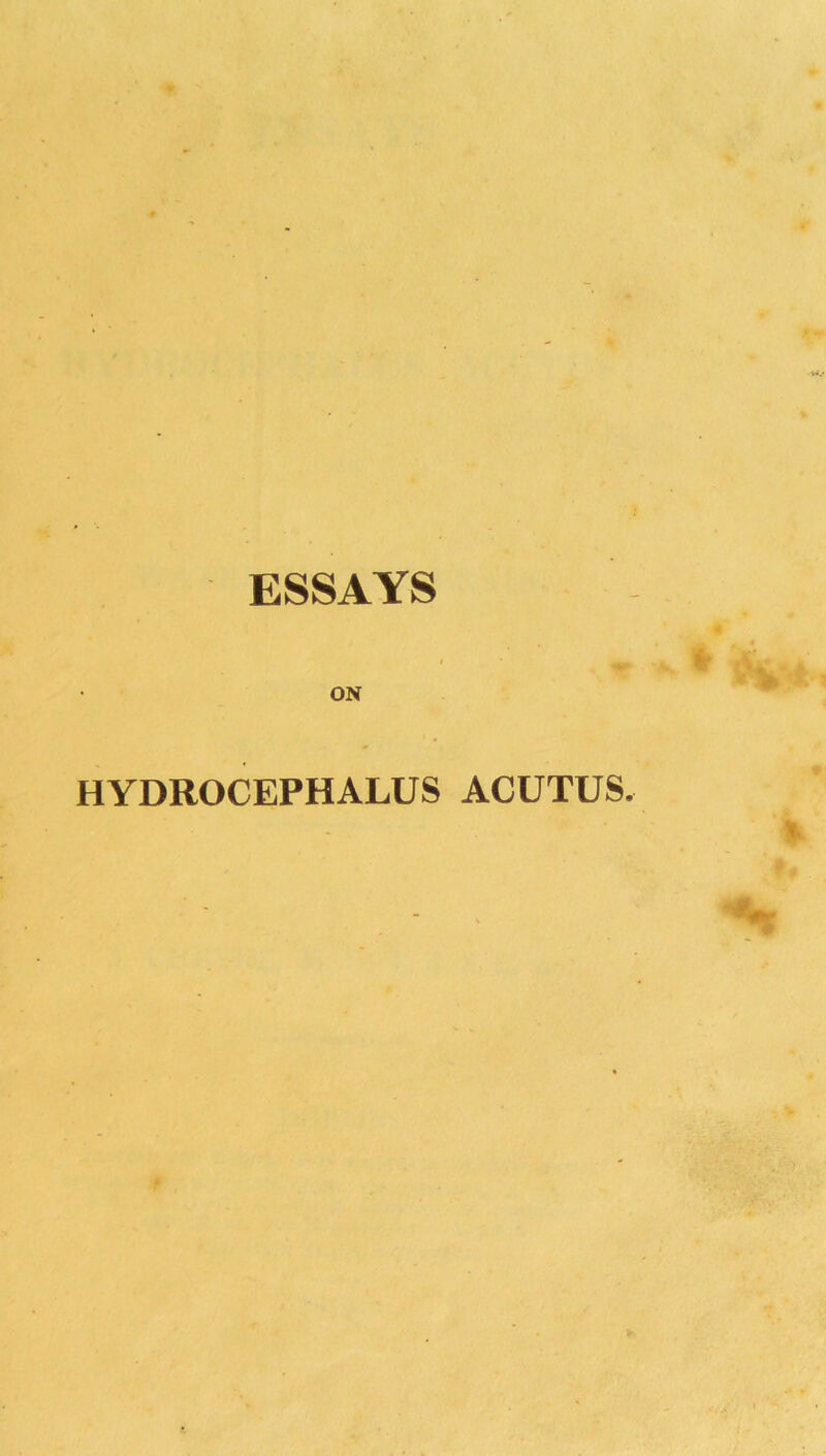 ESSAYS ON HYDROCEPHALUS ACUTUS,