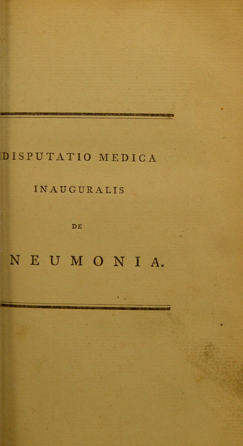 DISPUTATIO MEDICA INAUGURALIS DE neumonia