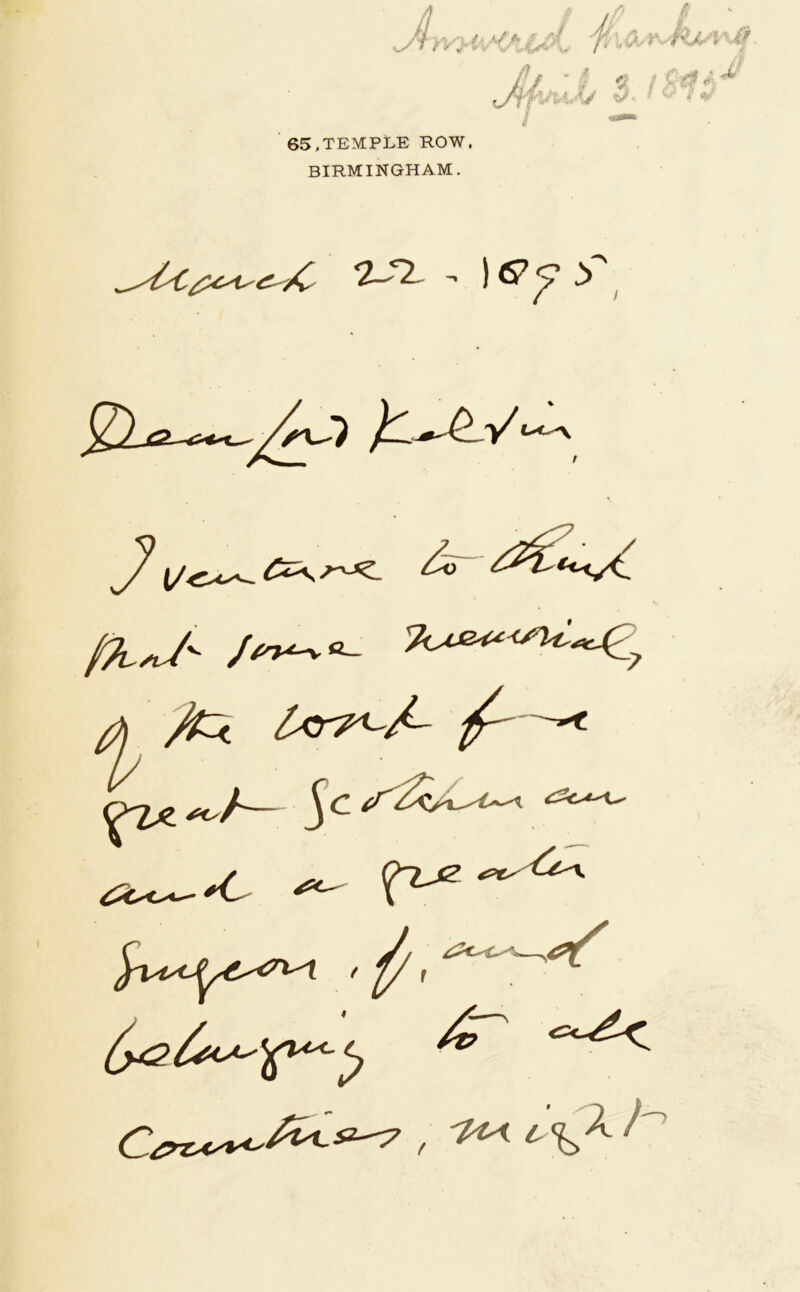 65.TEMPLE ROW. BIRMINGHAM. K-A