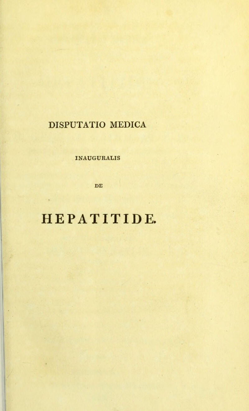 INAUGURALIS DE HEPATITIDE,