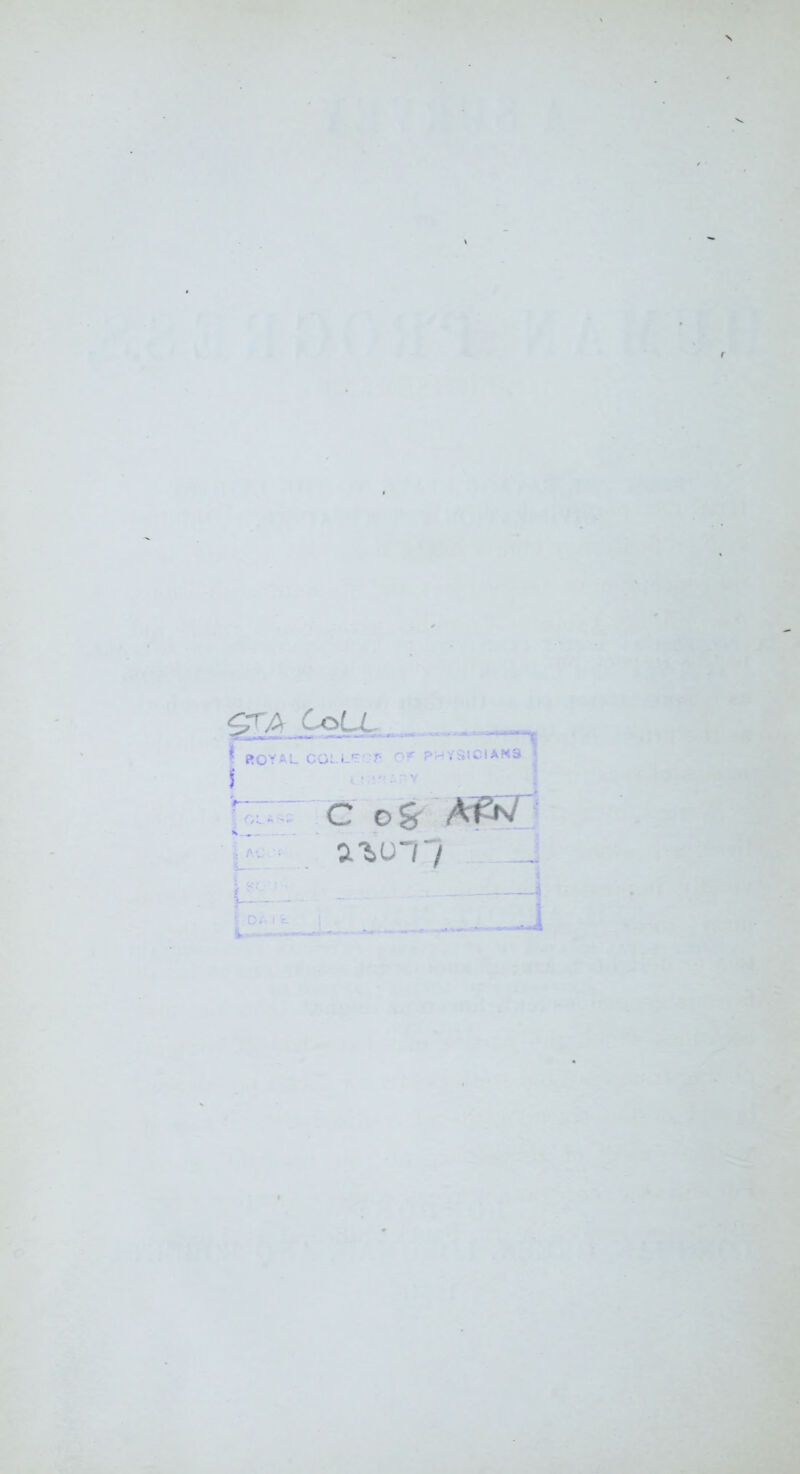 ^ royal I CoLl: ^ caLL-Fr-.-r- of p--vS!Cia?<3 < C o ' / a^ul7 ; • I ■