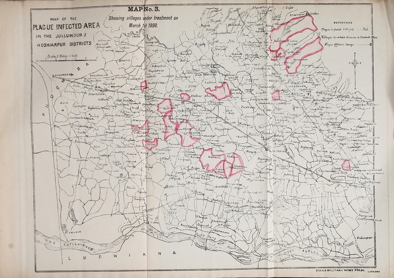 MAP OF THE PLAGUE INFECTED AREA V-., IN THE JU LLUN3UR # MAP No. 3. / 'Showing villages under treatment on H05HIARPUR DISTRICTS ^ die, 2 Miles - I ' T: A/qtc/7 7sf 7555. ifta y:'^\ qP H Ufl vV A R A^ \ - tjT^ UahoCt'ai , / Mims,**#-T>--aa- - V' > unl-in 'r 6i*aU*-u> Ji-txJ-j*'*?' 'f Jot* uUuj'Ji I<ii^rT ~J ~ , \ / ■ X V' \ REFERENCES PlajiiJi htfe.ct«j£' Vz2Z/--©»£ ■%£&. \'tHoykS irtw/iicA. Diaitta* La Sxbjijo6~jSlsue- ?l°J~ Off* c<-- E f AjJ 7f T'o.X _ v, -’- —1! -'Of.At’. V —’ _ X 'cuoul.. , \ ;<J(r <A-- i KrK- ^VASH/IHA * PH1LOUO -- *-,. T-V —/-V v h' . 11 j l ' 7K**4^r-* 7*™» 7tW/cJ ^—6/ I -S 7-_ct-r • r j?V :>' - . ,, ■<**£*> V' y V \\ \ Htu<^ y I'tLT \-^ ‘V’fo. c/Wl yv.Tu-yX UJDHlAw*