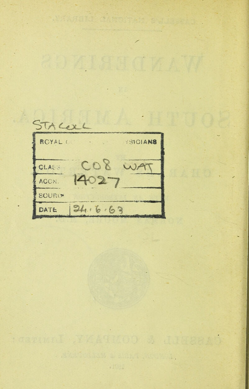 ROYAL C r SI GIANS COAL' Col ACCW. 1^m~7 SOURC* DATE; j SMt * ^ # ^