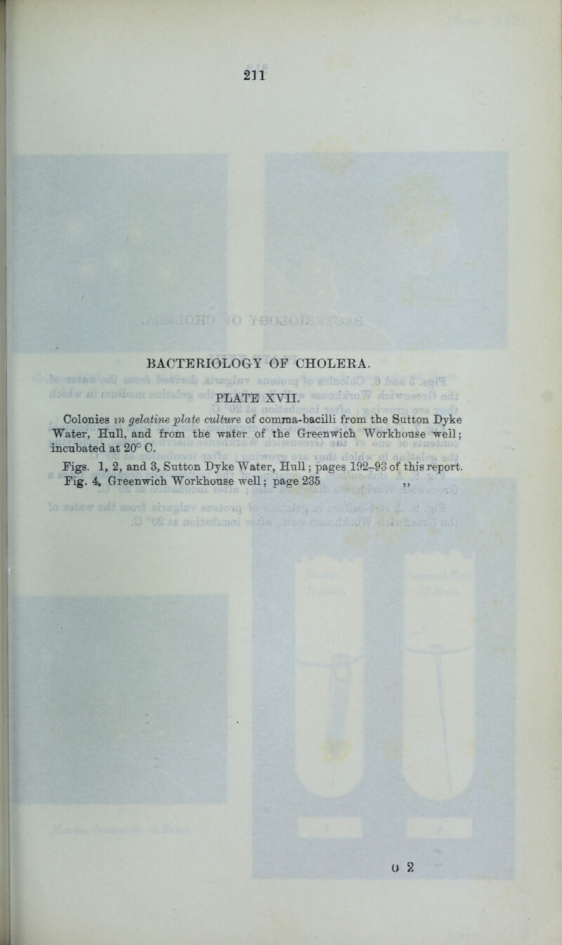 211 BACTERIOLOGY OF CHOLERA. PLATE XVII. Colonies in gelatine jplate cultv>re of comraa-bacilli from the Sutton Dyke Water, Hull, and from the water of the Greenwich Workhouse well; incubated at 20° C. Figs. 1, 2, and 3, Sutton Dyke Water, Hull; pages 102-93 of this report. Fig. 4, Greenwich Workhouse well; page 235 ,, 0 2