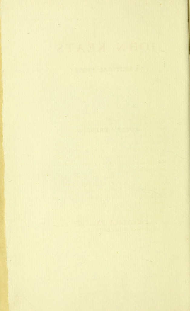 John Keats : a critical essay / by Robert Bridges