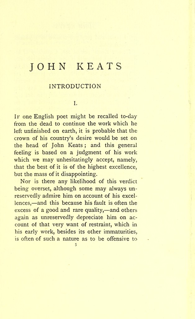 John Keats : a critical essay / by Robert Bridges