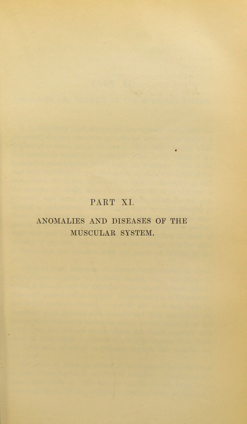 PART XL ANOMALIES AND DISEASES OF THE MUSCULAR SYSTEM.