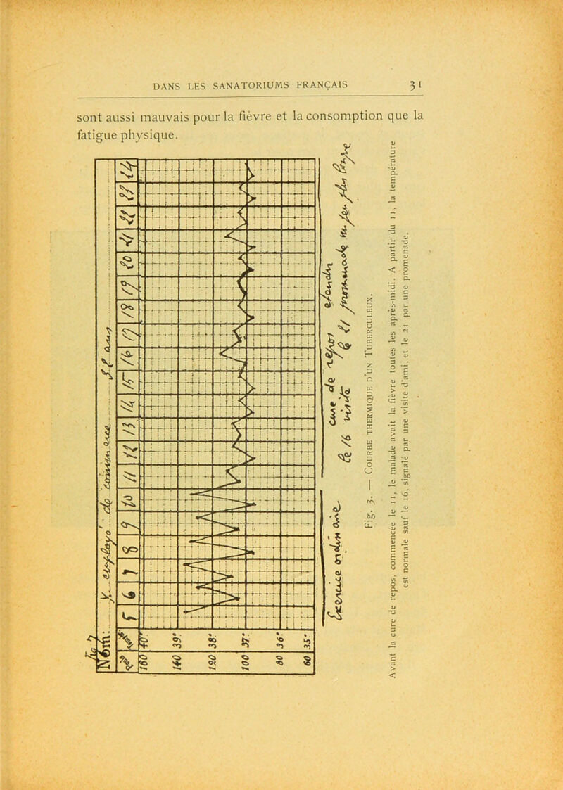 I -J.-' i- DANS LES SANATORIUMS FRANÇAIS 31 sont aussi mauvais pour la fièvre et la consomption que la