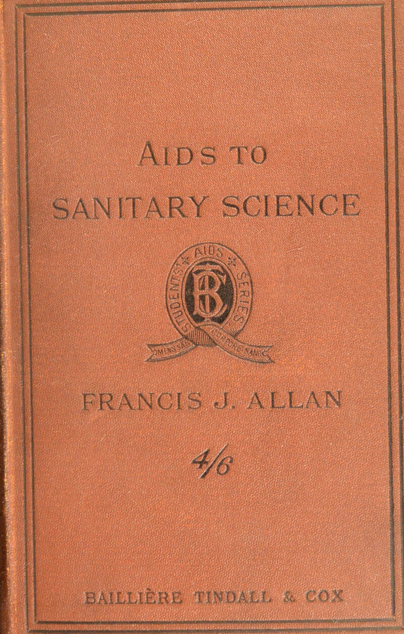 IImm >>iSaSfci SANITARY SCIENCE BAILUERE TJMDA.U, Si. COX liiiES^iiiaBiaxsA