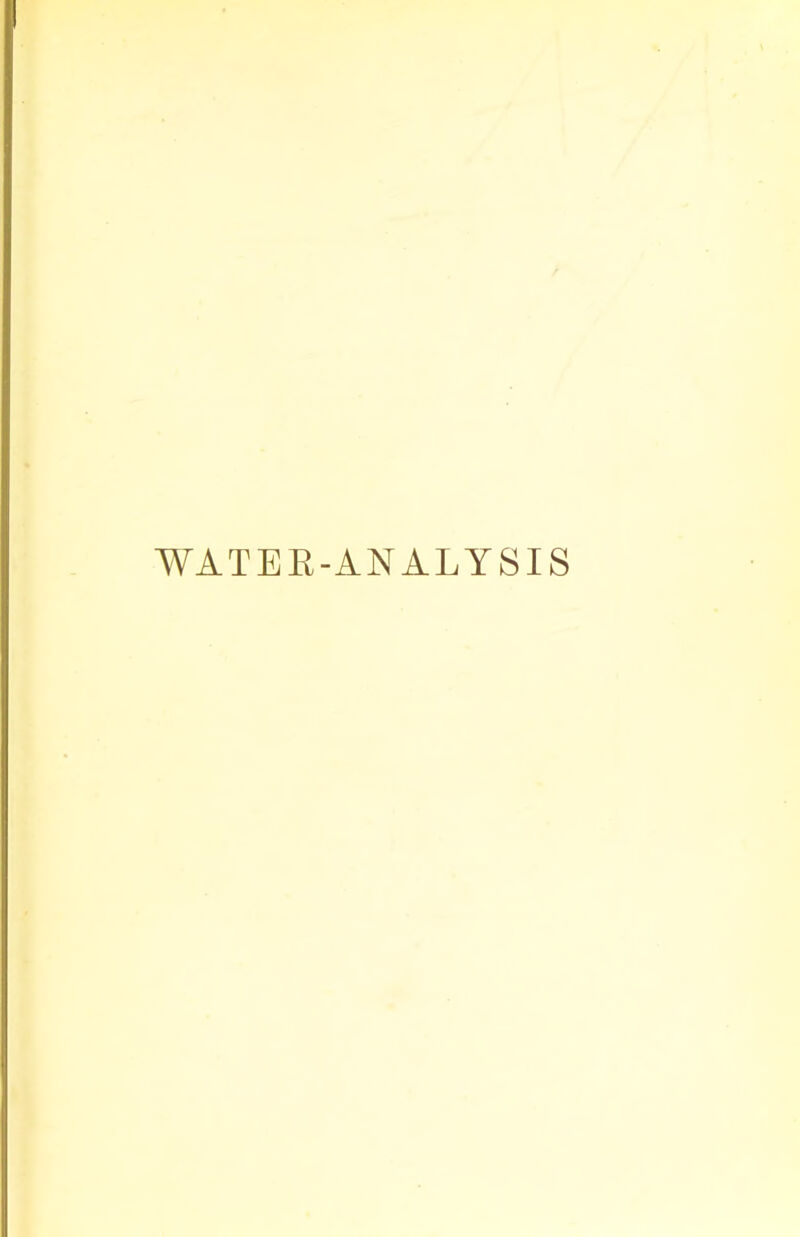 WATER-ANALYSIS