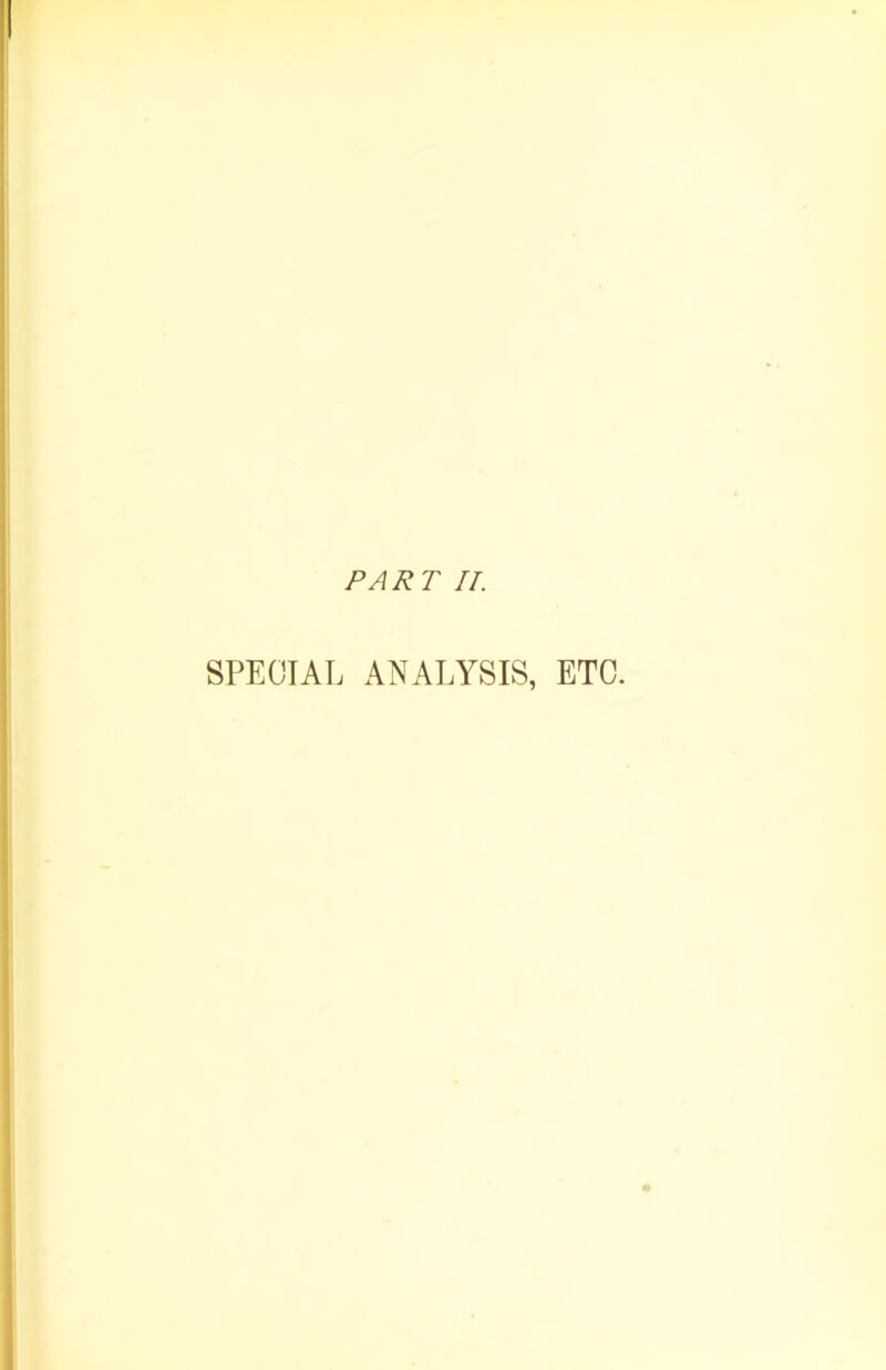 SPECIAL ANALYSIS, ETC.