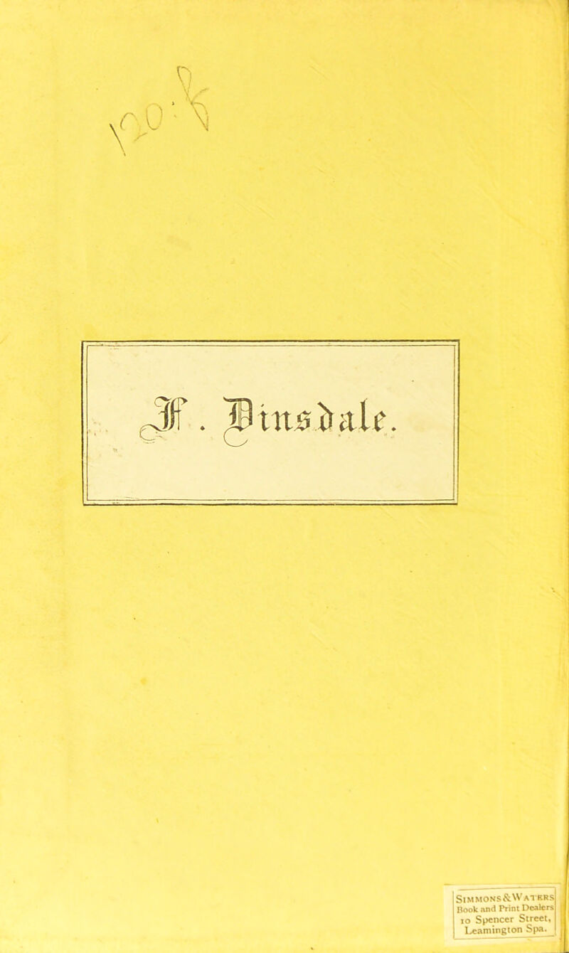 Simmons&Watrrs nook and Print Dealers io Spencer Street, Leamington Spa.