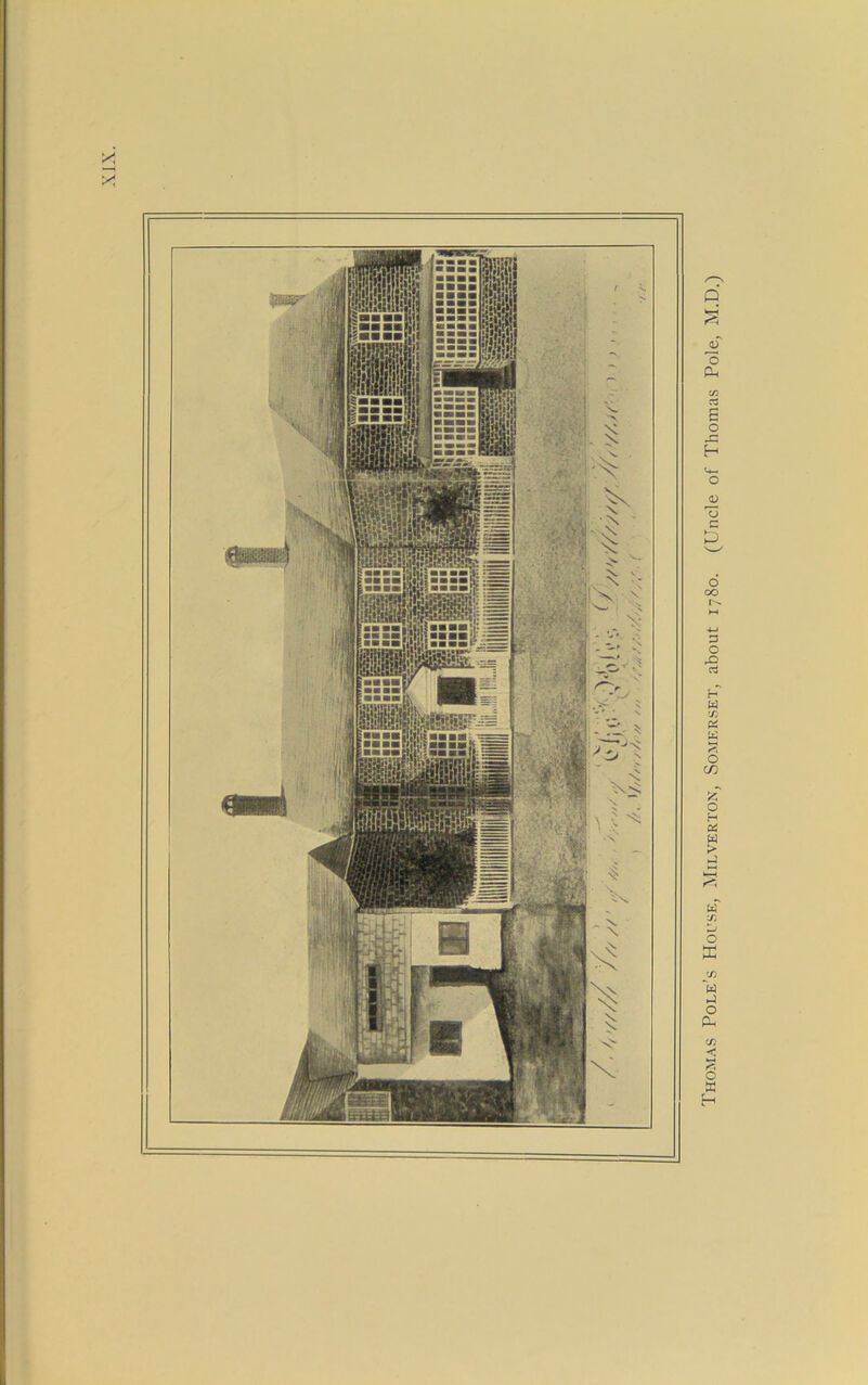 XIX. Thomas Pole’s House, Milverton, Somerset, about 1780. (Uncle of Thomas Pole, M.D.)