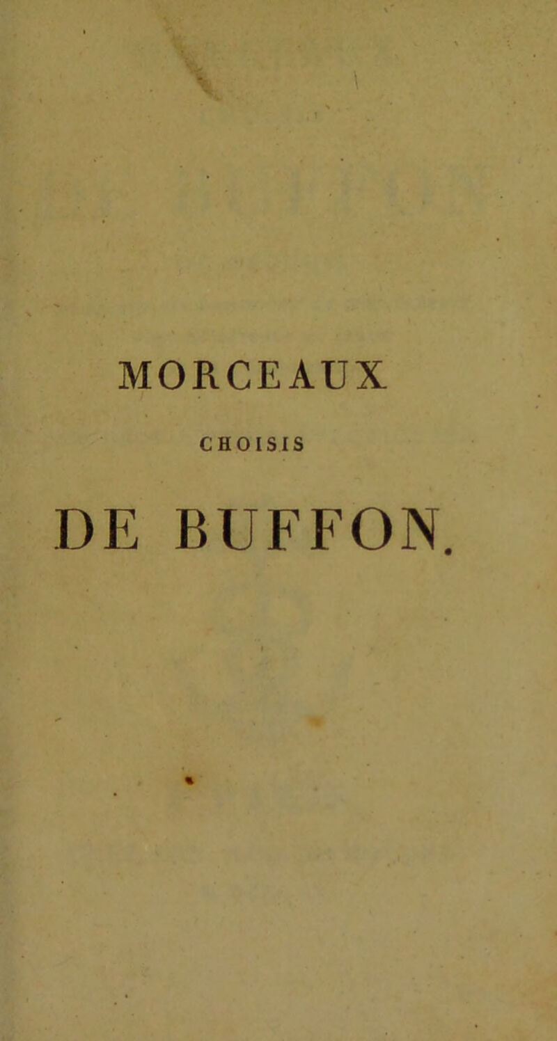 MORCEAUX CHOISIS DE BUFFON.