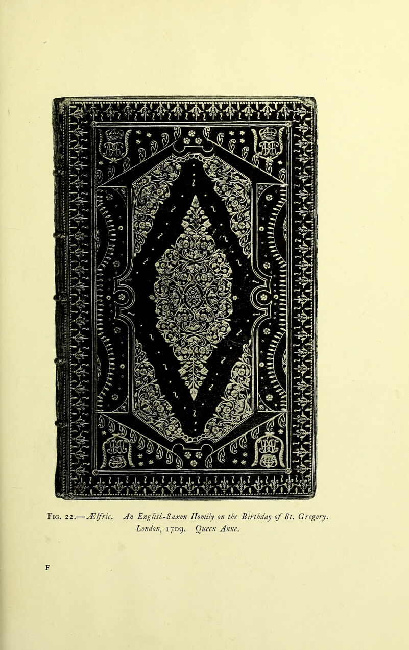 Fig. 22.—ALlfric. An English-Saxon Homily on the Birthday of St. Gregory. London, 1709. Queen Anne. F