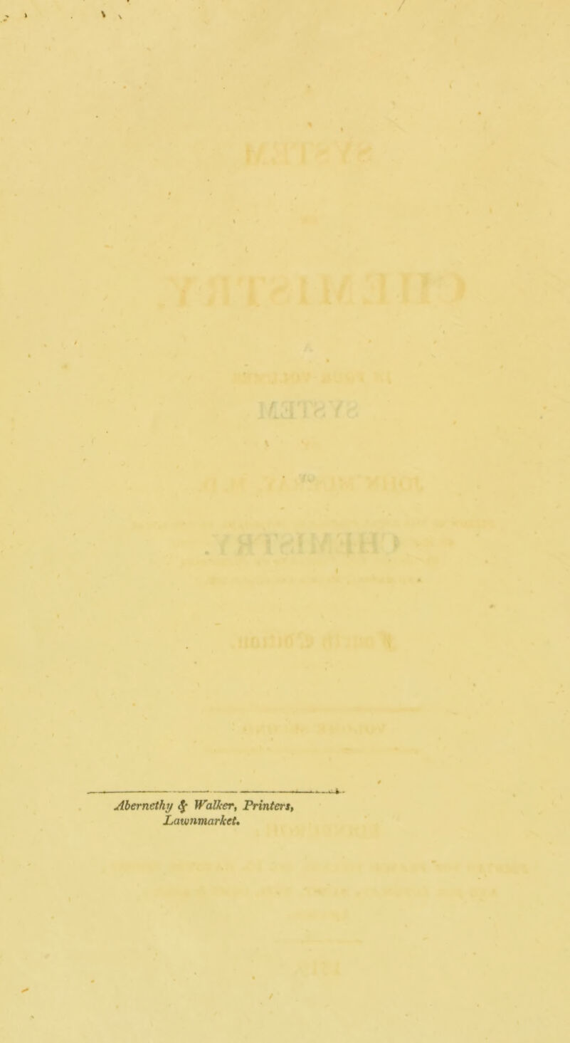 Ahernethy ^ Walker, Printers, LavinmarkeU