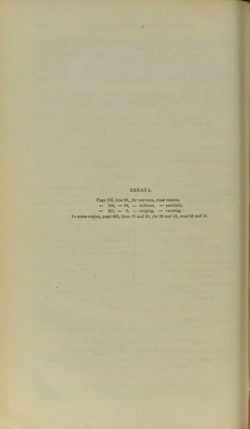 ERHATA. Page 126, line 22, for nervous, read venous. — 104, — 32, — without, — partially. — 351, — 6, — verging, — varying. In some copies, page 493, lines 19 and 20, for 52 and 53, read53 and 54.