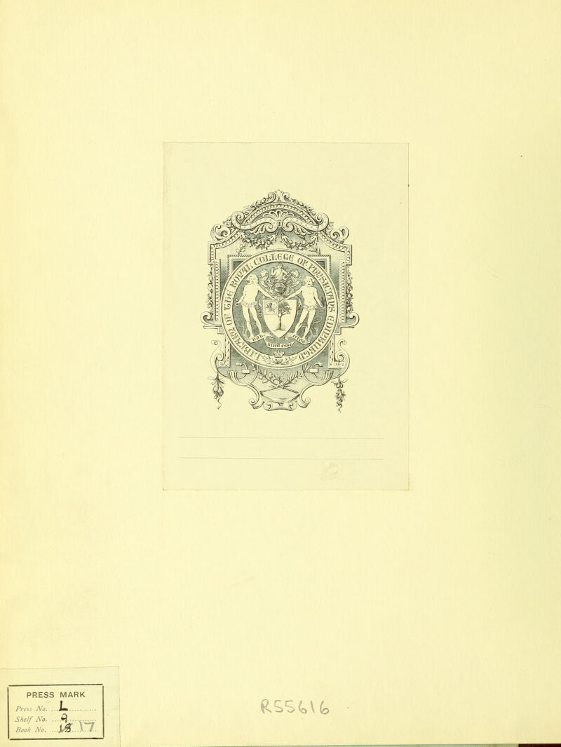 PRESS MARK Press No. Shelf No. Book No. fc —-