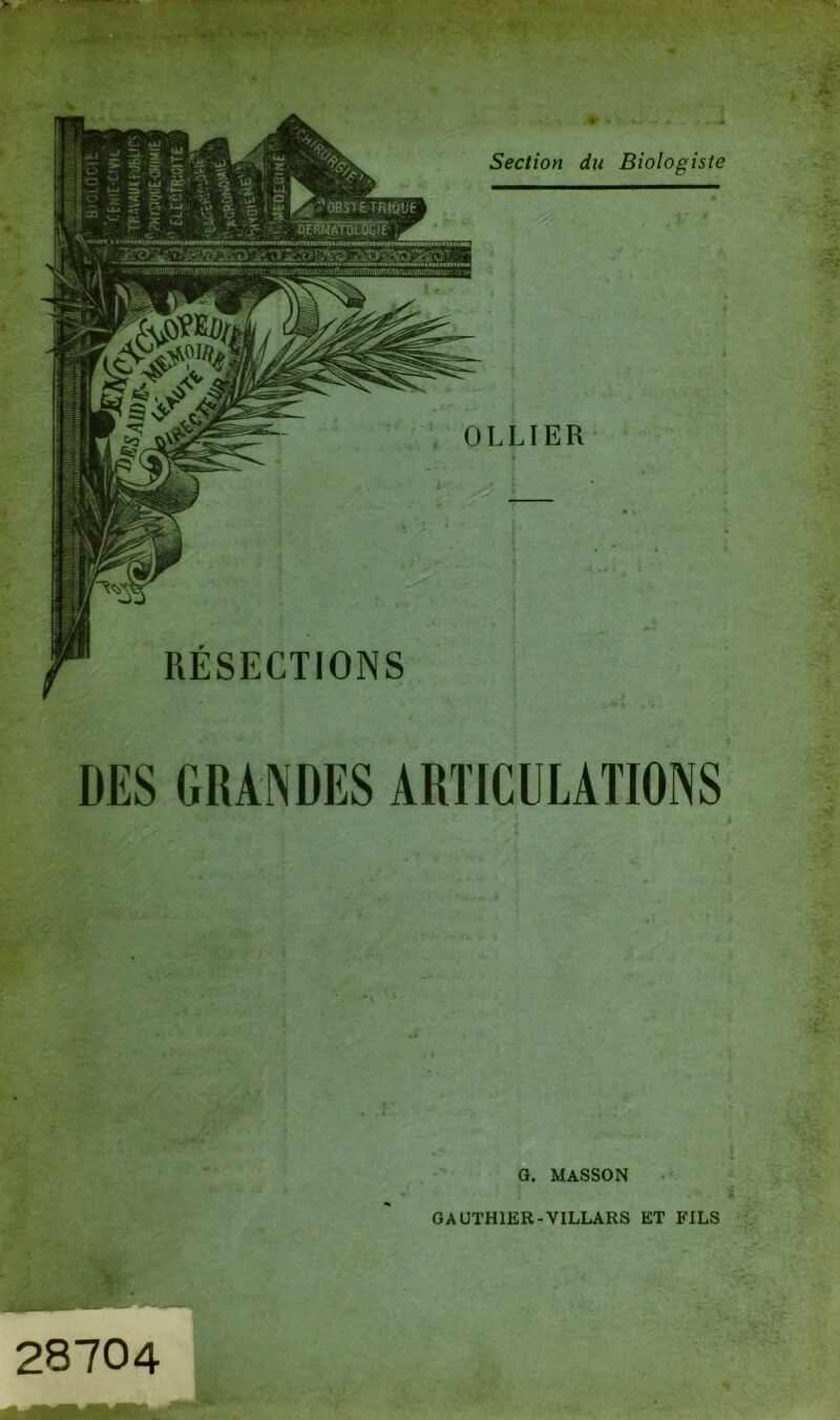 DES GRANDES ARTICULATIONS G. MASSON GAÜTHIER-VILLARS ET FILS 28704