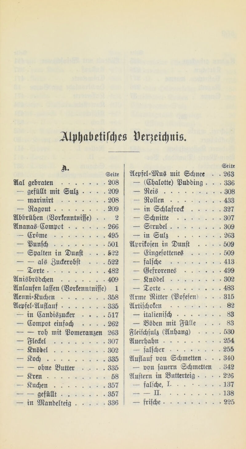 Jüpl)ttbetird)C0 Üeneiditüs. *. Seite 2lal gebraten 208 — gefüllt mit ©ulj .... 209 — marinirt 208 — fRagout 209 Slbbrüben (Sßorfenntniffe) . . 2 SlnanaS ©ompct 266 — (Sreme 495 — $unfcb 501 — ©palten in SDunft • . . 522 al$> 3ucferobft . . . 522 — £orte 482 3lni<8bröbcben 409 Einlaufen laffen (SSorfenntniffe) 1 2lenni=$hicben 358 9iepfel=21uftauf 335 — in (SanbisSäucfer .... 517 — ©ompot einfach .... 262 rob mit ^omeranjen 263 — Slecfel 307 — ^nöbel 302 — ftodj 335 ohne Butter ..... 335 — fö’ren 58 — ftu$en 357 gefüllt 357 — in URanbelteig 336 •Seite 21epfel=9Ru3 mit ©dbnee . . 263 — (ßbalotte) Tübbing . . .336 — $ei3 308 — Lotten 433 — in ©cblafroc! 327 — ©cbnitte 307 — ©trübe! 309 — in ©ulj 263 Slprifofen in S)itnft .... 509 — ©ingefotteneS 509 — falftbe 413 — ©efroreneg 499 — Jhtöbel 302 — £orte 483 9Irme SRitter (fßofefen) • • • 315 3lrtifdbofcn 82 — italienifdb 83 — 25öben mit ... 83 gleifcbfula (SInbang) .... 530 Sluerbabn 254 — falfdjer 255 Sluftauf Don ©cbmetten . • . 340 — Don fauern ©cbmetten . 342 Lüftern in S3utterteig .... 226 — fall'cbe, I. • . • .... 137 H 138 — frifcbe 225