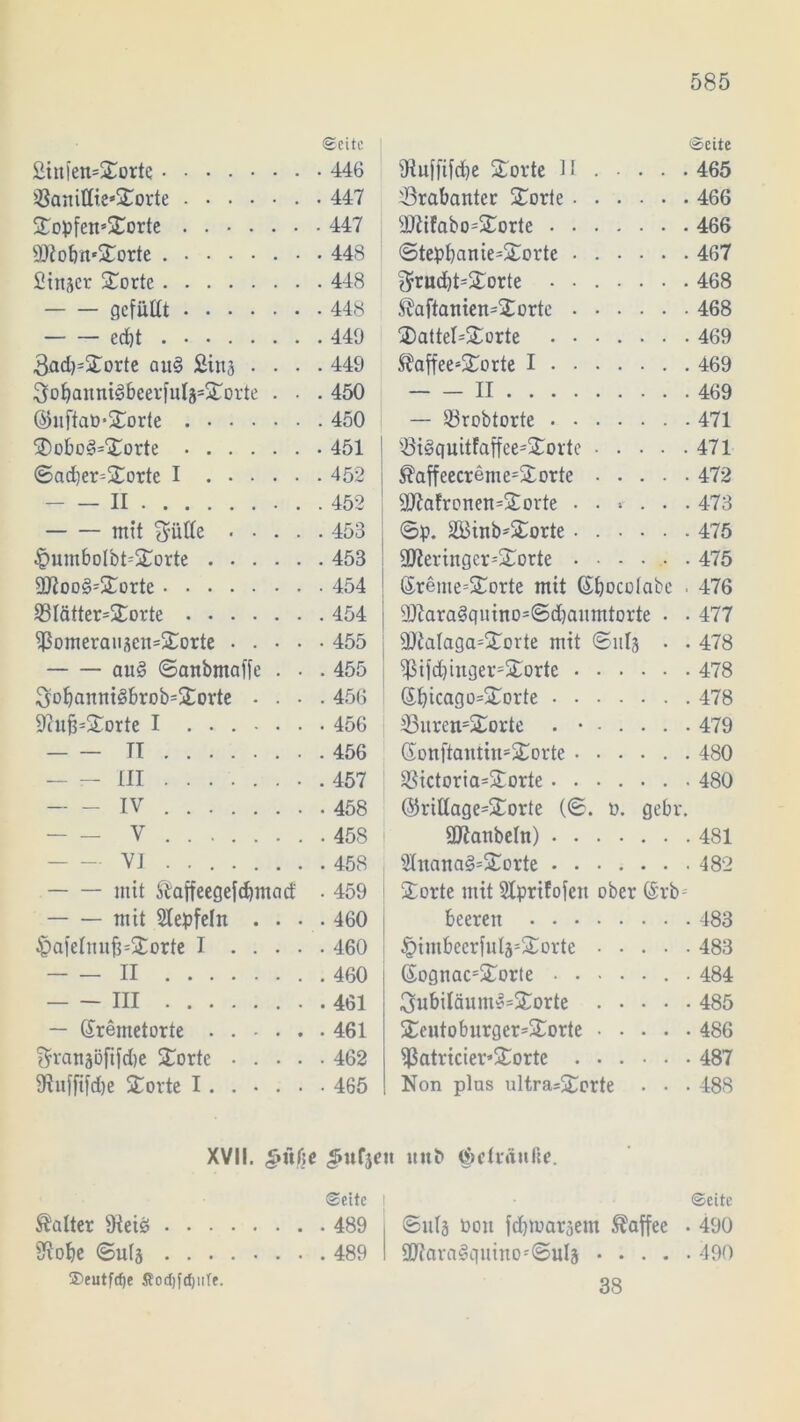 Seite £in|en=Sorte 446 '-8anilIi.e*Sorte 447 Sopfett’Sorte 447 9ftobit‘Sorte 448 Sinket Sorte 448 gefüllt 448 ed)t 449 3ad)=Sorte au§ £iitä .... 449 3obaitnis>beer|ulä=Sorte . . . 450 ©uftaü-Sorte 450 Sobo§=Sorte 451 ©ad)er=Sorte I 452 II 452 mit 3'üde 453 £umbotbt-'Sorte 453 9ttoo^Sorte 454 23lätter=Sorte 454 93omerauacn=Sorte 455 au§ ©attbntaffe . • . 455 3obamii£brob=Sorte .... 456 9cufi=Sorte I ....... 456 TI 456 III 457 IV . . 458 — - V 458 VI ........ 458 mit ^affeegefebmad . 459 mit Slepfeln . • • . 460 £a|eliuif3=Sorte I 460 — — II 460 III 461 — ßremetorte 461 ^ranäöftfdje Sorte 462 fKuffifdje Sorte I ..... . 465 Seite fRuffifdje Sorte II 465 Srabantcr Sorte 466 sH?ifabo=Sorte 466 ©tepbanie^Sorte 467 ^rudjt'Sorte 468 S^aftanien=Sorte 468 Sattel=Sorte 469 $taffeeäSorte I 469 II 469 — 53robtorte 471 2H3quitfaffee5Sorte 471 $affeecreme=Sorte 472 2ftafronett=Sorte ..;... 473 ©p. SBinb-Sorte 475 9Jieringcr=Sorte 475 &reme=Sorte mit (Ebocolabe . 476 3Uara§qiitno*©d)anmtorte . • 477 •Utalaga-Sorte mit ©11I3 . . 478 $ifcbingersSorte 478 (£bkago=Sorte 47g 33itmtsSorte . •-.... 479 6onftantinsSorte 480 $ictoria=Sorfe 480 ($riüage=Sorte (©. ü. gebr. 9J?artbeIn) 481 2lnana§=Sorte 482 Sorte mit Slprifofeit ober @rb- beerert 483 ct>imbecrful^Sortc 483 (Sognac=Sorte . 484 3ubiläunt*=Sorte 485 Sentoburger=Sorte 486 $atricier*Sorte 487 Non plus ultrasSorte • • • 488 XVII. «Sftf;e ^ufjeu ititb ^dräulie. Seite kalter $Kei£ 489 9?obe ©uij 489 ®eutfdje Sodjfdjiite. ©eite ©ltlg üoit fdpuarsem Kaffee . 490 üJfara§qumo'©uIä 490 38