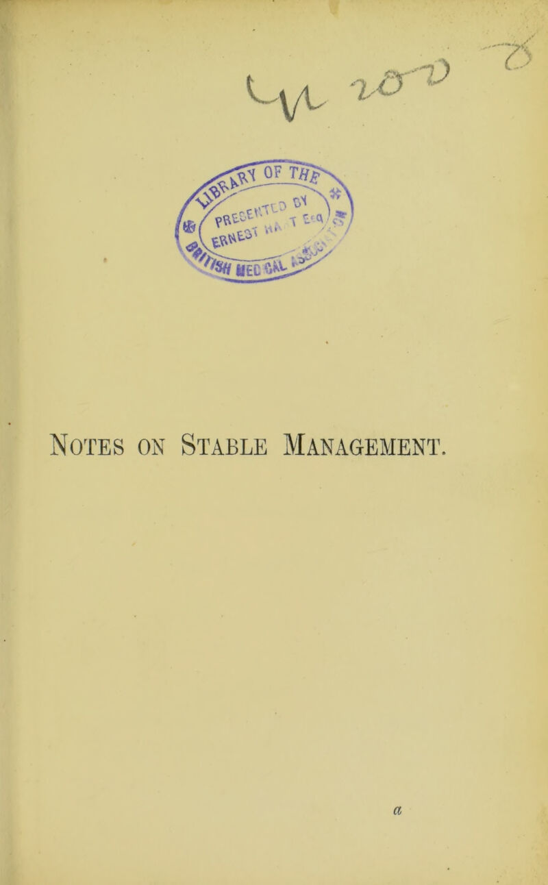 ■■ u Notes on Stable Management.