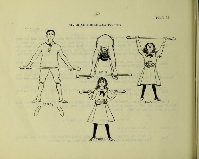 Plate 16. ! PHYSICAL DRILL.-1ST Practice. THUEE i
