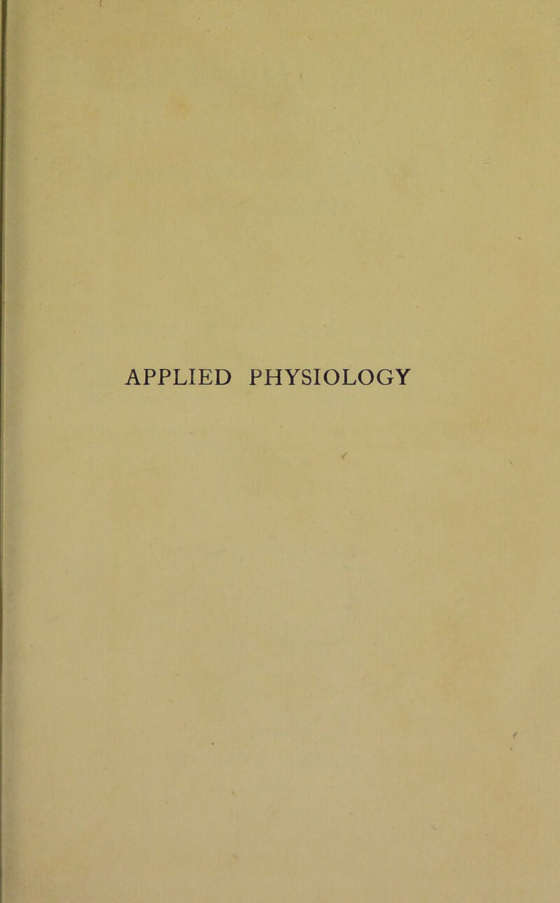 APPLIED PHYSIOLOGY