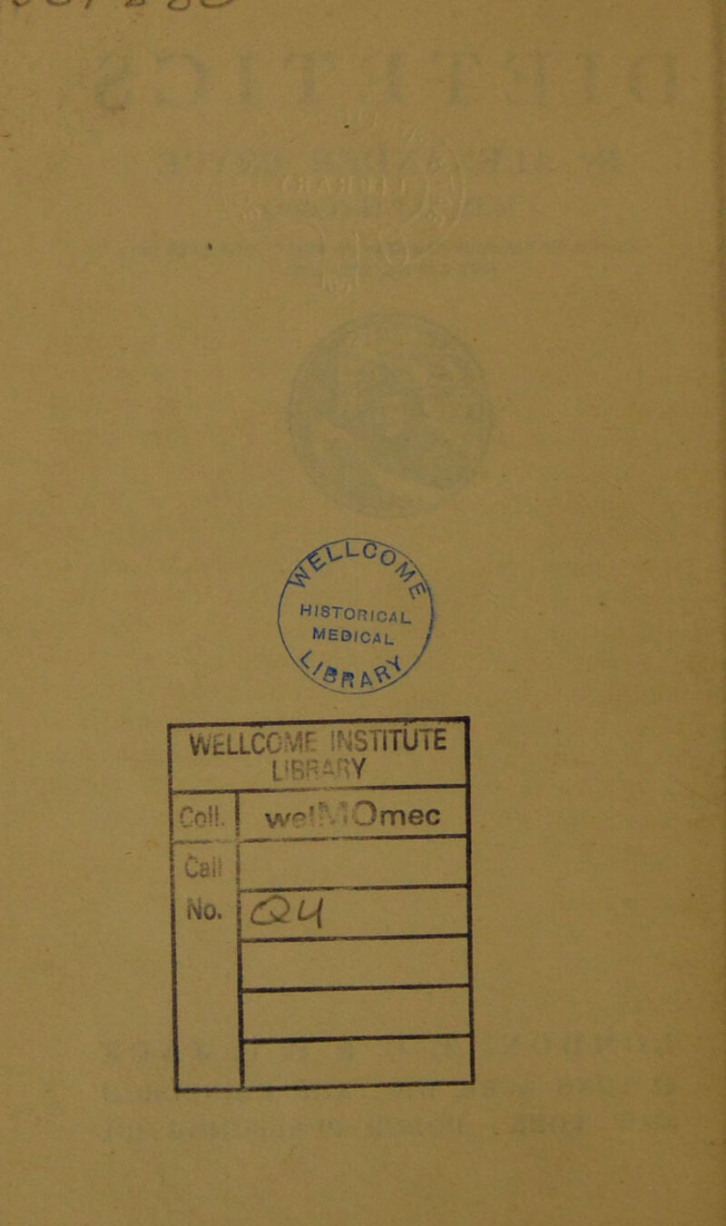 WELLCOME INSTITUTE U6R-TY Col! | Caii | No. w°r Omec <24