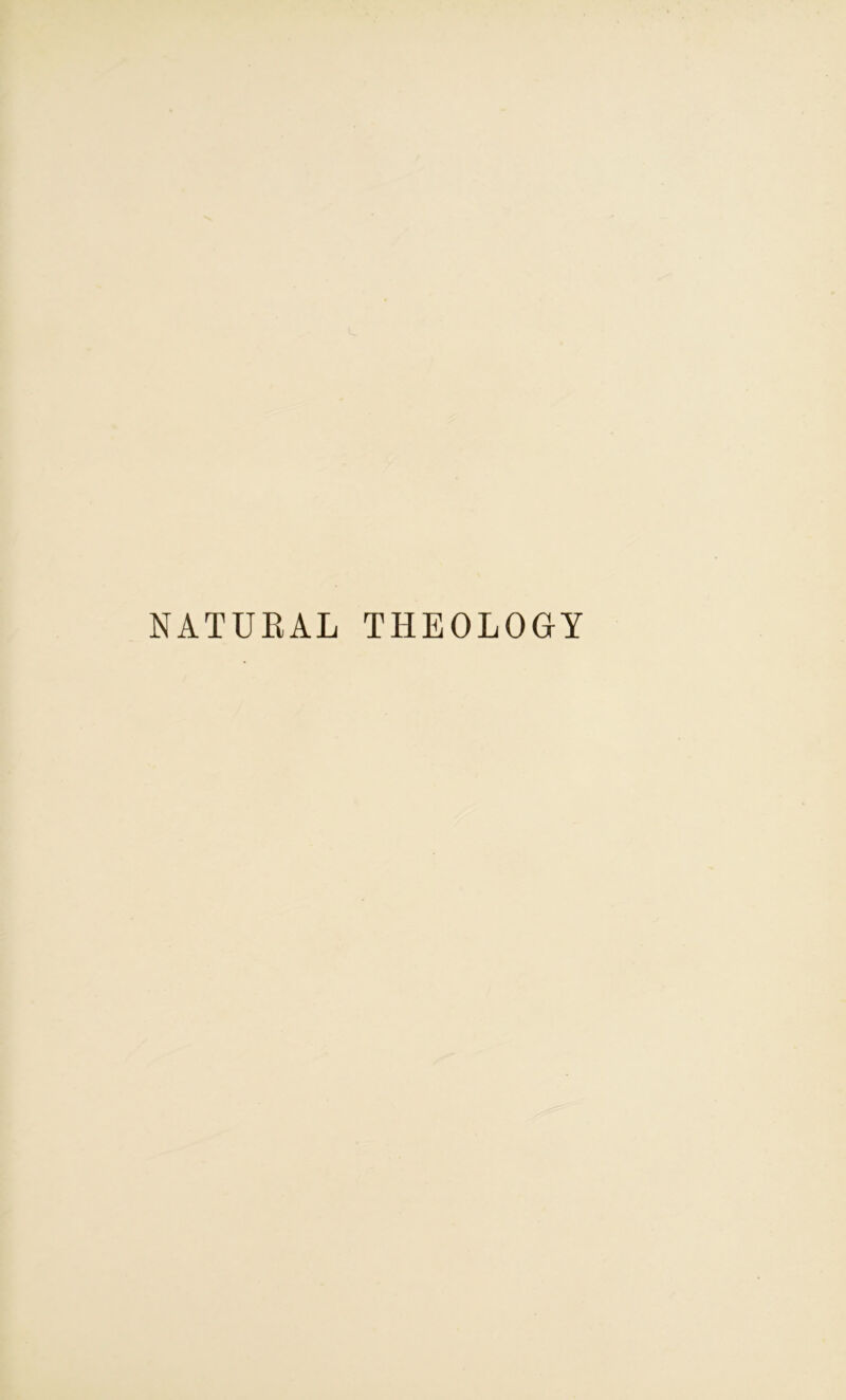 NATUEAL THEOLOGY