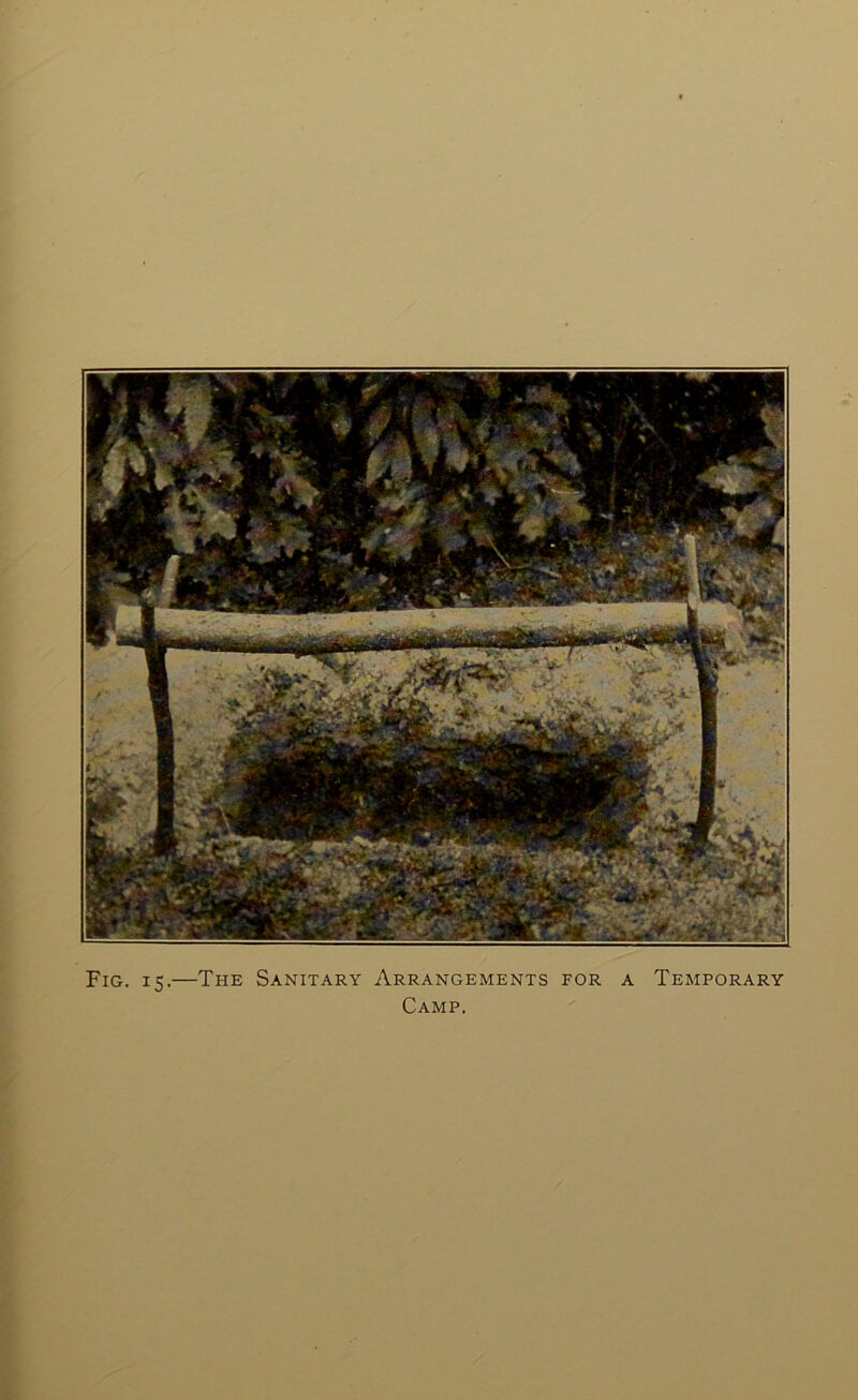 Fig. 15.—The Sanitary Arrangements for a Temporary