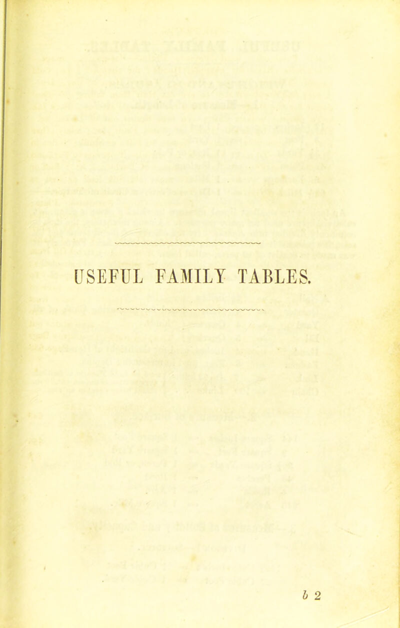 USEFUL FAMILY TABLES.
