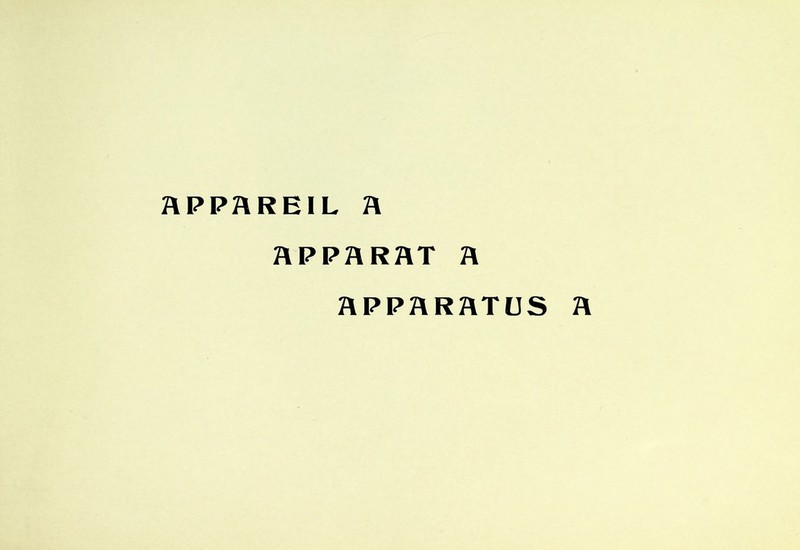 APPAREIL A APPARAT A APPARATUS A