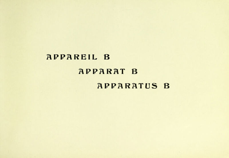 APPAREIL B APPARAT B APPARATUS B