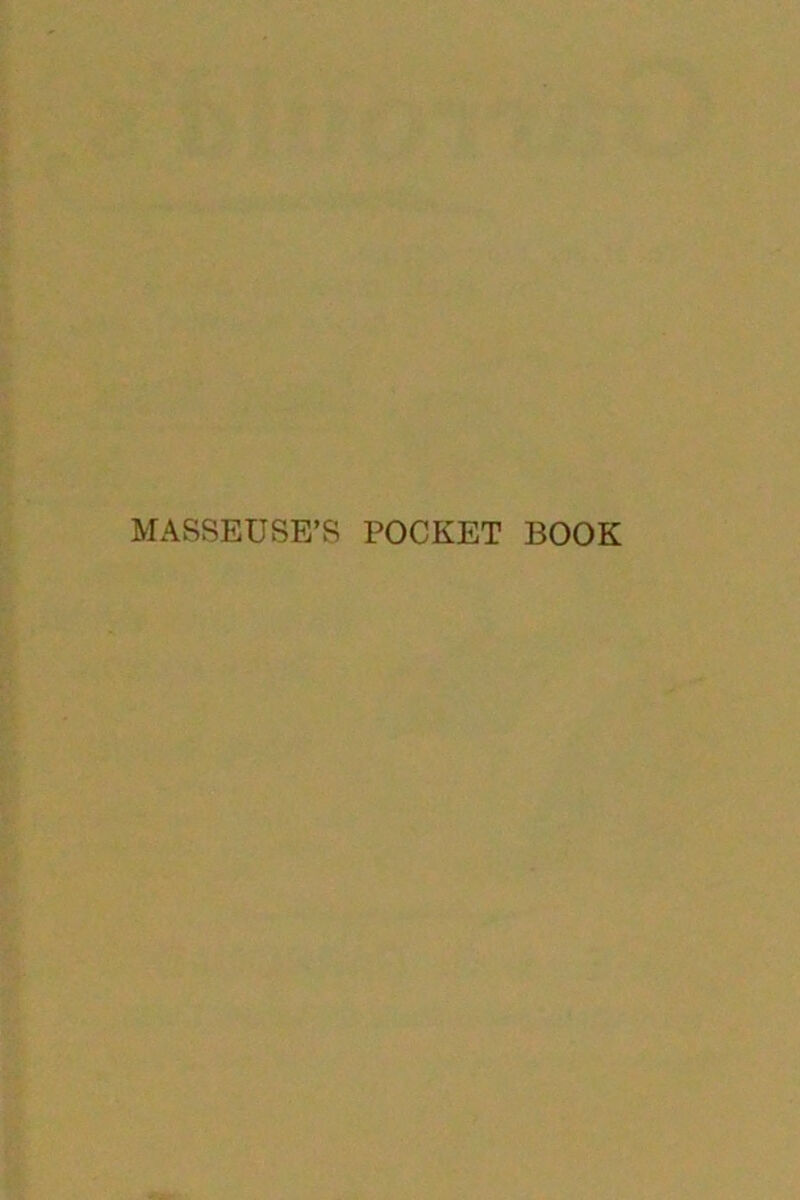 MASSEUSE’S POCKET BOOK