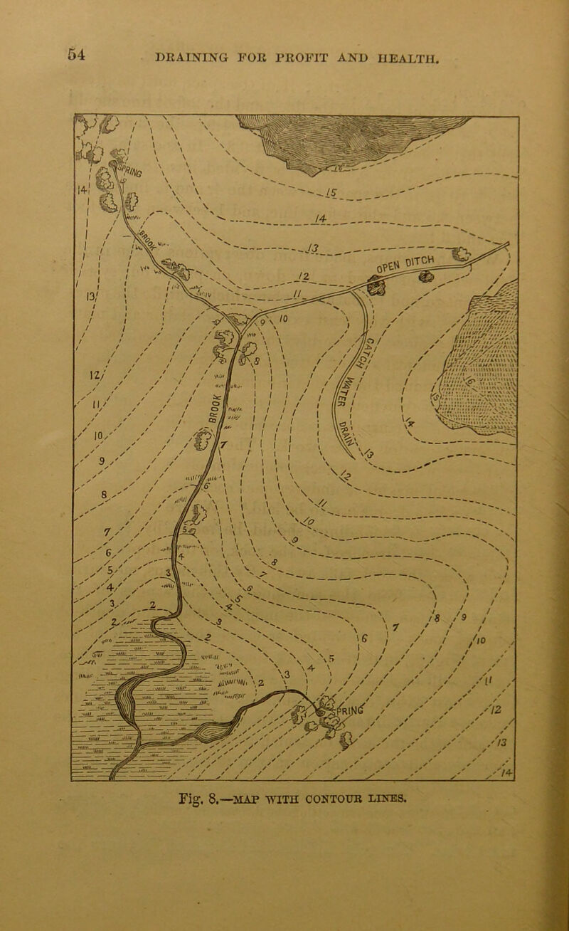 Fig. 8.—MAP 'WITH CONTOUR LINES.