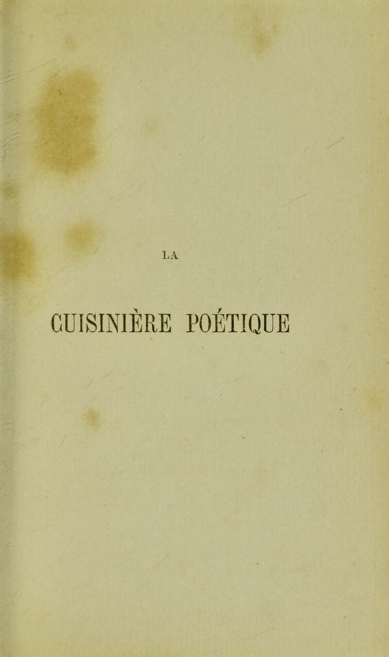 \ LA CUISINIÈRE POÉTIQUE