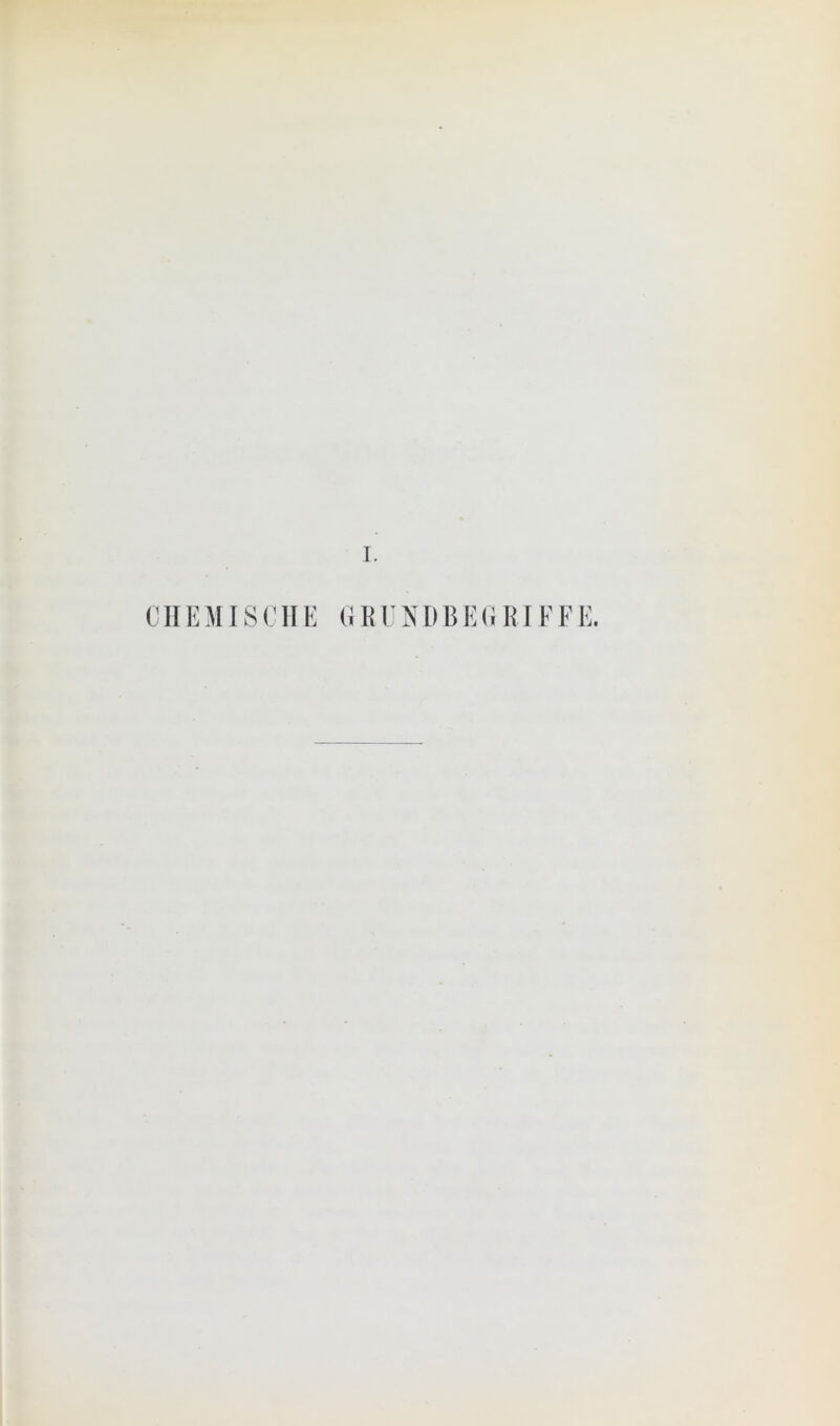 CHEMISCHE GRUNDBEGRIFFE.