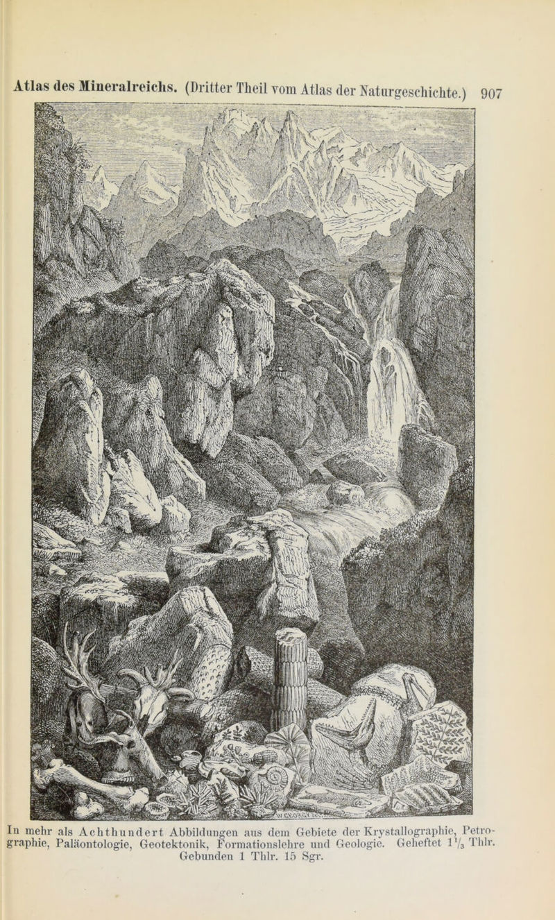 In mehr als Achthundert Abbildungen aus dem Gebiete der Krystallographie, Petro- graphie, Paläontologie, Geotektonik, Formationslehre und Geologie. Geheftet ll/3 Thlr.